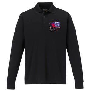 Back It Up Terry Fireworks Wheelchair Performance Long Sleeve Polo