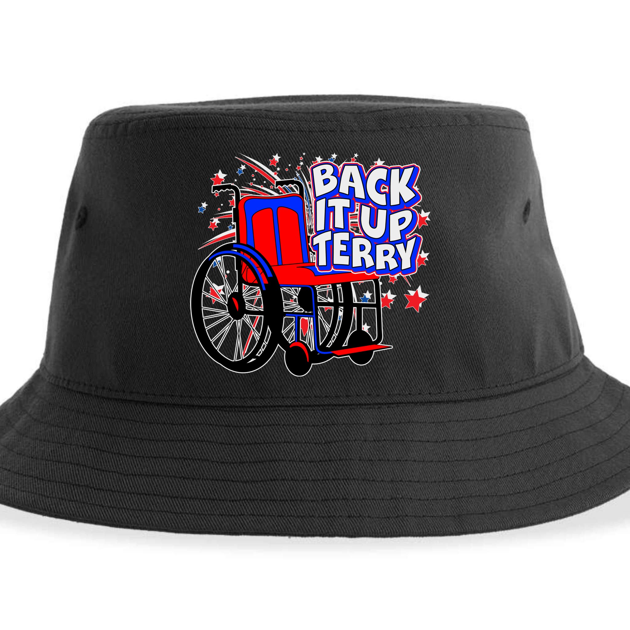 Back It Up Terry Fireworks Wheelchair Sustainable Bucket Hat