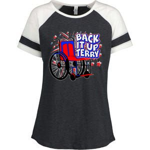 Back It Up Terry Fireworks Wheelchair Enza Ladies Jersey Colorblock Tee