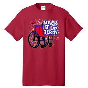 Back It Up Terry Fireworks Wheelchair Tall T-Shirt