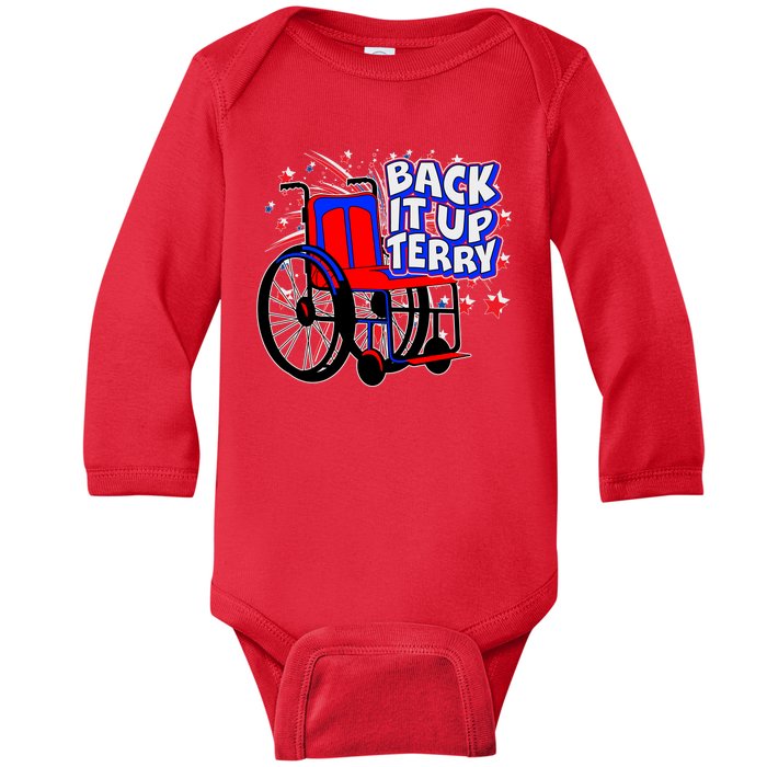 Back It Up Terry Fireworks Wheelchair Baby Long Sleeve Bodysuit