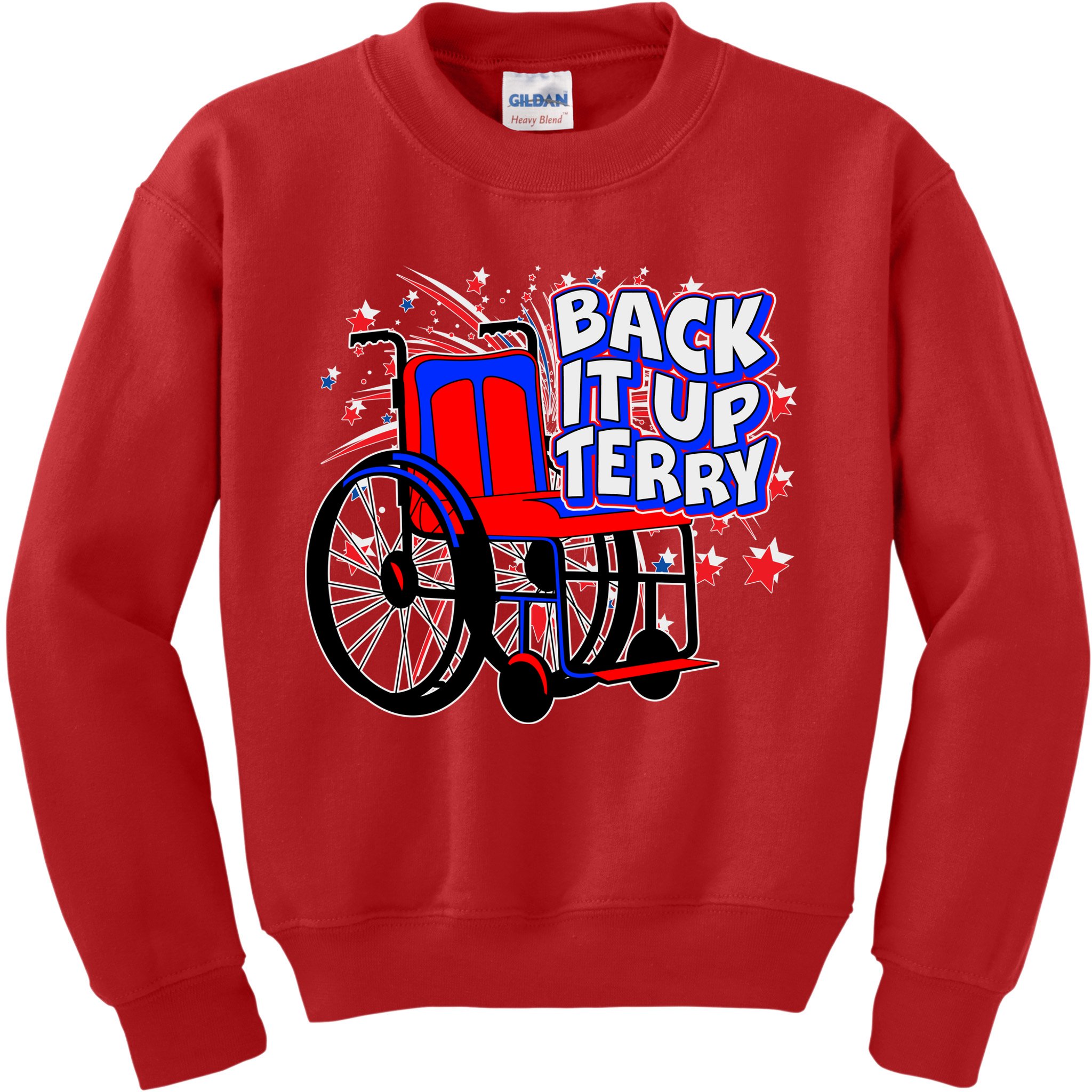 Back It Up Terry Fireworks Wheelchair Kids Sweatshirt