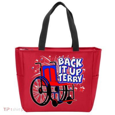 Back It Up Terry Fireworks Wheelchair Zip Tote Bag