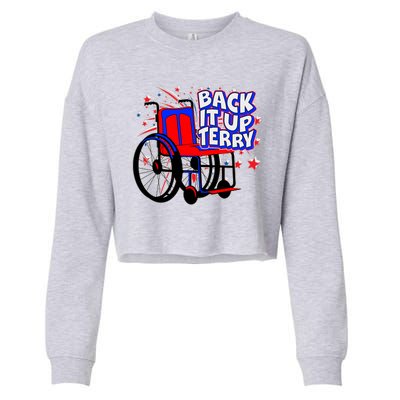 Back It Up Terry Fireworks Wheelchair Cropped Pullover Crew