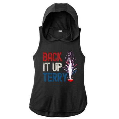 Back It Up Terry 4th Of July Funny Back It Up Terry Ladies PosiCharge Tri-Blend Wicking Draft Hoodie Tank