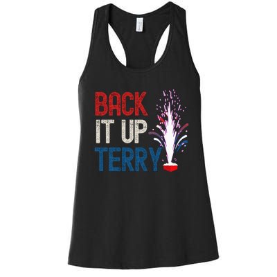 Back It Up Terry 4th Of July Funny Back It Up Terry Women's Racerback Tank