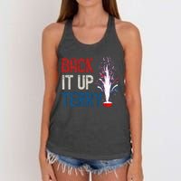 Back It Up Terry 4th Of July Funny Back It Up Terry Women's Knotted Racerback Tank