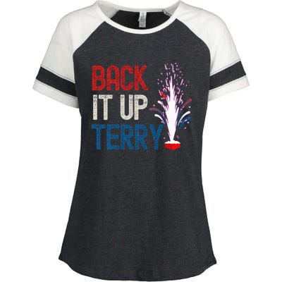 Back It Up Terry 4th Of July Funny Back It Up Terry Enza Ladies Jersey Colorblock Tee