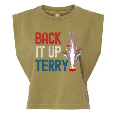 Back It Up Terry 4th Of July Funny Back It Up Terry Garment-Dyed Women's Muscle Tee