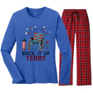 Back It Up Terry 4th Of July Gift Women's Long Sleeve Flannel Pajama Set 