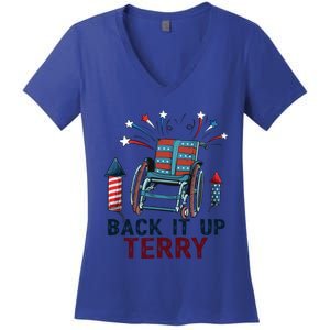 Back It Up Terry 4th Of July Gift Women's V-Neck T-Shirt