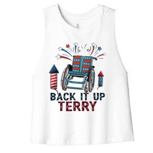 Back It Up Terry 4th Of July Gift Women's Racerback Cropped Tank