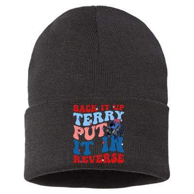 Back It Up Terry Put It In Reverse Funny 4th Of July Sustainable Knit Beanie