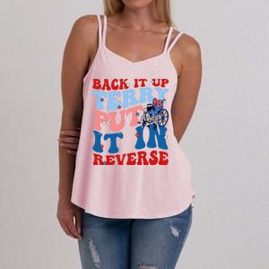 Back It Up Terry Put It In Reverse Funny 4th Of July Women's Strappy Tank