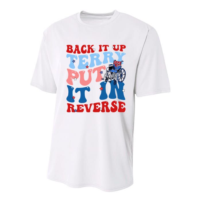 Back It Up Terry Put It In Reverse Funny 4th Of July Youth Performance Sprint T-Shirt
