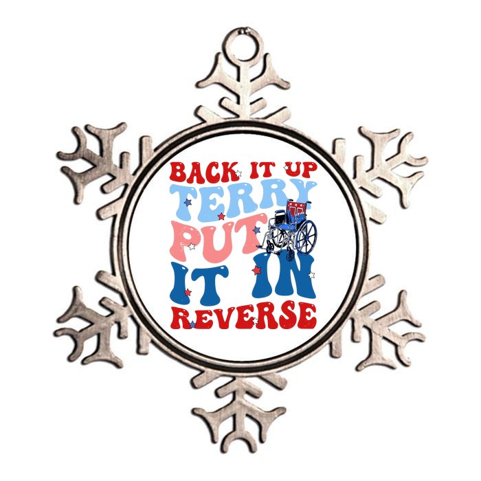 Back It Up Terry Put It In Reverse Funny 4th Of July Metallic Star Ornament