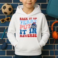 Back It Up Terry Put It In Reverse Funny 4th Of July Kids Hoodie