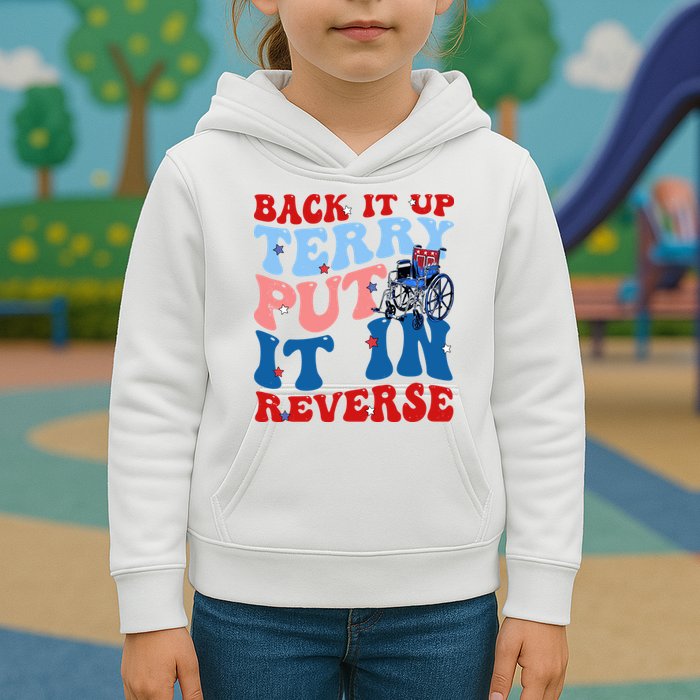 Back It Up Terry Put It In Reverse Funny 4th Of July Kids Hoodie