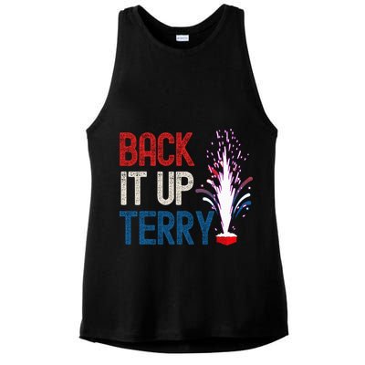 Back It Up Terry 4th Of July Ladies PosiCharge Tri-Blend Wicking Tank