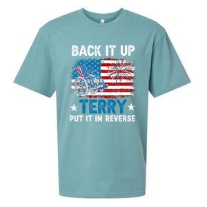 Back It Up Terry Put It In Reverse Usa Flag 4th Of July Meaningful Gift Sueded Cloud Jersey T-Shirt