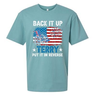 Back It Up Terry Put It In Reverse Usa Flag 4th Of July Meaningful Gift Sueded Cloud Jersey T-Shirt