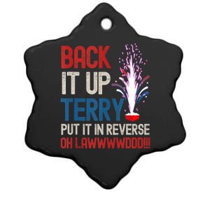 Back It Up Terry 4th Of July Funny Back It Up Terry Ceramic Star Ornament