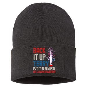 Back It Up Terry 4th Of July Funny Back It Up Terry Sustainable Knit Beanie