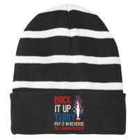 Back It Up Terry 4th Of July Funny Back It Up Terry Striped Beanie with Solid Band