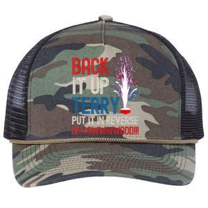 Back It Up Terry 4th Of July Funny Back It Up Terry Retro Rope Trucker Hat Cap