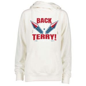 Back It Up Terry Put It In Reverse Fireworks 4th Of July Gift Womens Funnel Neck Pullover Hood