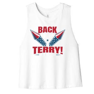 Back It Up Terry Put It In Reverse Fireworks 4th Of July Gift Women's Racerback Cropped Tank