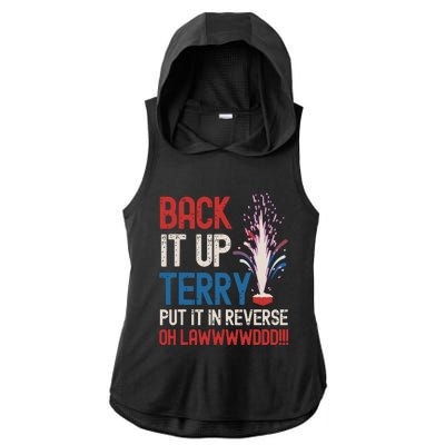 Back It Up Terry 4th Of July Funny Back It Up Terry Ladies PosiCharge Tri-Blend Wicking Draft Hoodie Tank