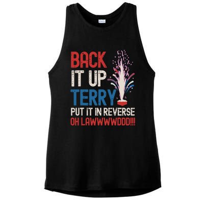 Back It Up Terry 4th Of July Funny Back It Up Terry Ladies PosiCharge Tri-Blend Wicking Tank