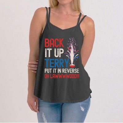 Back It Up Terry 4th Of July Funny Back It Up Terry Women's Strappy Tank