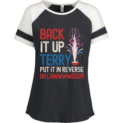 Back It Up Terry 4th Of July Funny Back It Up Terry Enza Ladies Jersey Colorblock Tee