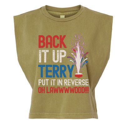 Back It Up Terry 4th Of July Funny Back It Up Terry Garment-Dyed Women's Muscle Tee