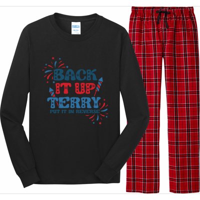 Back It Up Terry Put It In Reverse Funny July 4th America Gift Long Sleeve Pajama Set