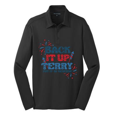 Back It Up Terry Put It In Reverse Funny July 4th America Gift Silk Touch Performance Long Sleeve Polo