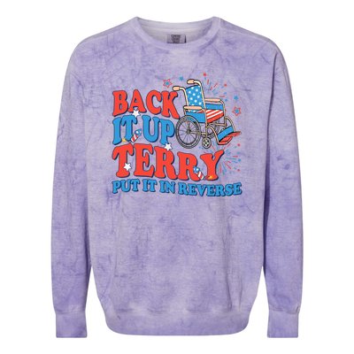 Back It Up Terry Put It In Reverse 4th Of July Fireworks Colorblast Crewneck Sweatshirt