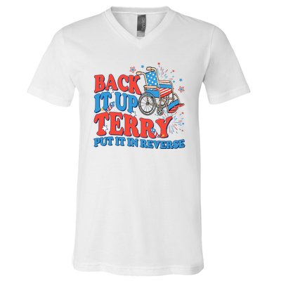 Back It Up Terry Put It In Reverse 4th Of July Fireworks V-Neck T-Shirt