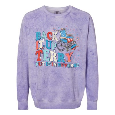 Back It Up Terry Put It In Reverse 4th Of July Fireworks Colorblast Crewneck Sweatshirt