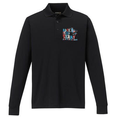 Back It Up Terry Put It In Reverse 4th Of July Fireworks Performance Long Sleeve Polo