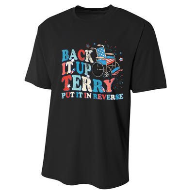 Back It Up Terry Put It In Reverse 4th Of July Fireworks Performance Sprint T-Shirt