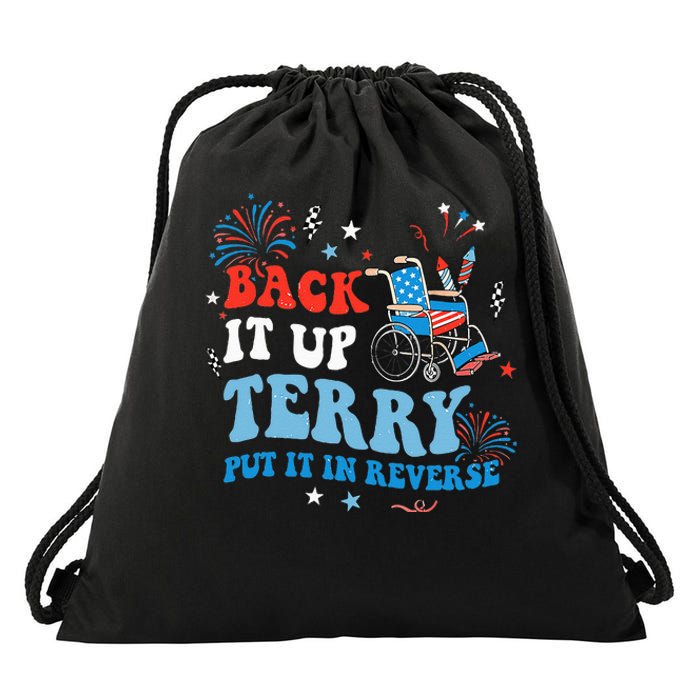 Back It Up Terry Put It In Reverse 4th Of July Drawstring Bag