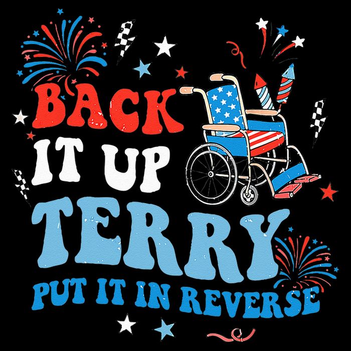 Back It Up Terry Put It In Reverse 4th Of July Flat Bill Trucker Hat
