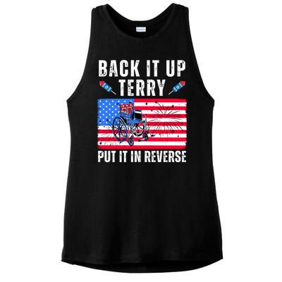 Back It Up Terry Put It In Reverse 4th Of July Usa Ladies PosiCharge Tri-Blend Wicking Tank