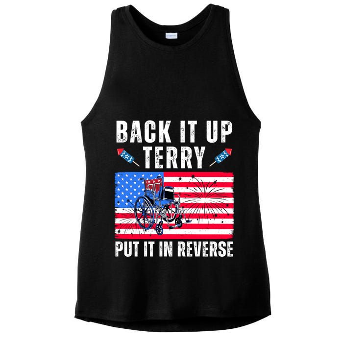 Back It Up Terry Put It In Reverse 4th Of July Usa Ladies PosiCharge Tri-Blend Wicking Tank
