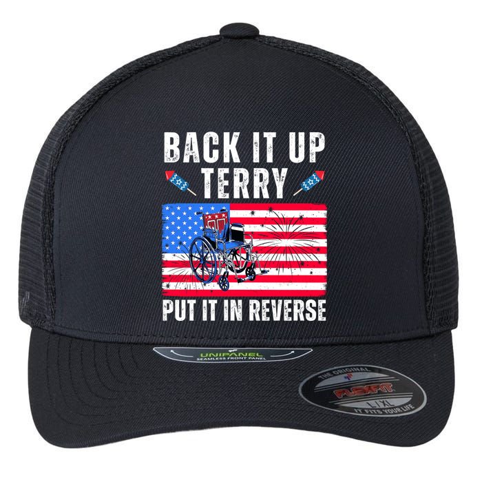 Back It Up Terry Put It In Reverse 4th Of July Usa Flexfit Unipanel Trucker Cap
