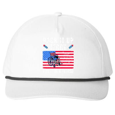 Back It Up Terry Put It In Reverse 4th Of July Usa Snapback Five-Panel Rope Hat