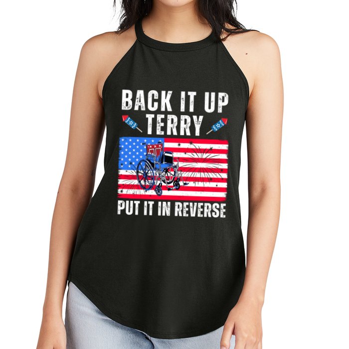 Back It Up Terry Put It In Reverse 4th Of July Usa Women's Perfect Tri Rocker Tank